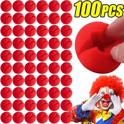 1-100pcs Red Sponge Clown Nose Circus Cosplay Halloween Costume Festival Make Up Clown Nose Supplies Party Wedding Decoration